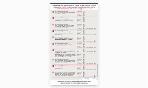 questionnaire de qualité de vie en dermatologie